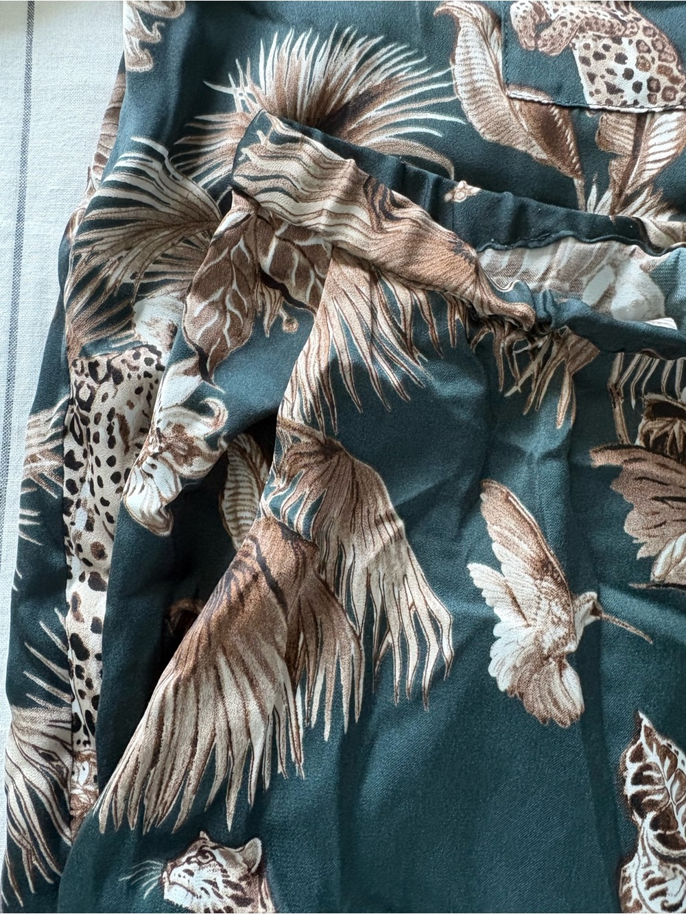 BR Jungle Print Satin Long Sleeve Pajama Set - Picture 3 of 7